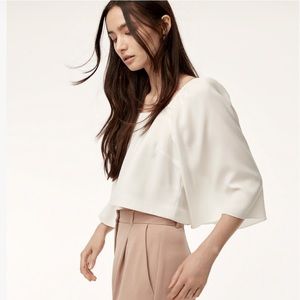 WILFRED Melina Cropped Blouse in Blush Pink Top